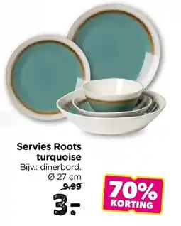 Xenos Servies roots turquoise aanbieding