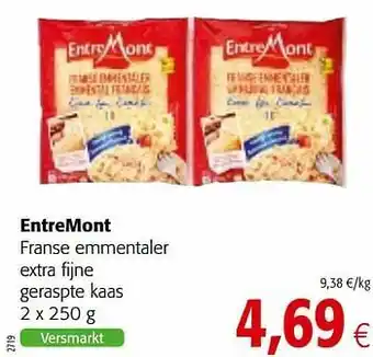 Colruyt Entremont franse emmentaler extra fijne geraspte kaas aanbieding