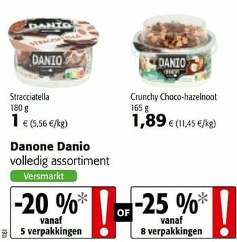 Colruyt Danone danio volledig assortiment aanbieding