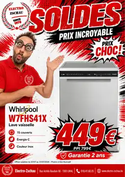 Electro-Zschau Whirlpool w7fhs41x lave vaisselle aanbieding