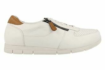 Berca Shoes Andrea Conti Sneaker Laag Dames Met Functionele Rits Comfort Shoes Volledig Leder - Wit aanbieding