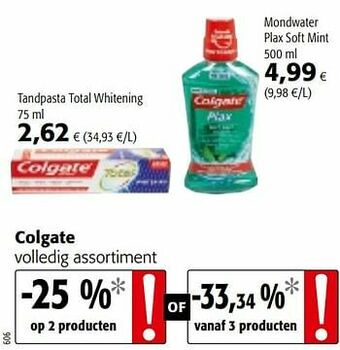 Colruyt Colgate volledig assortiment aanbieding