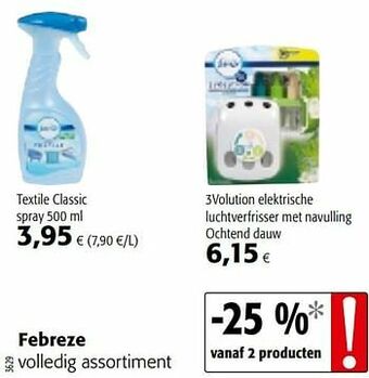 Colruyt Febreze volledig assortiment aanbieding