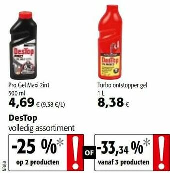 Colruyt Destop volledig assortiment aanbieding