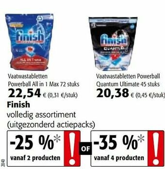 Colruyt Finish volledig assortiment aanbieding