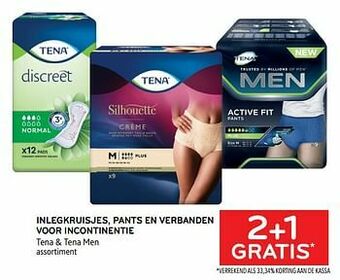 Alvo Inlegkruisjes, pants en verbanden voor incontinentie tena + tena men 2+1 gratis aanbieding