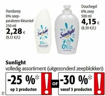 Colruyt Sunlight volledig assortiment aanbieding