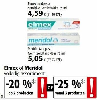 Colruyt Elmex tandpasta sensitive gentle white aanbieding