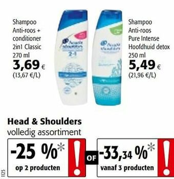 Colruyt Head + shoulders volledig assortiment aanbieding