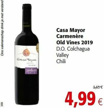 Colruyt Casa mayor carmenère old vines 2019 d.o. colchagua valley chili aanbieding