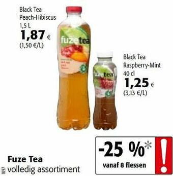 Colruyt Fuze tea volledig assortiment aanbieding