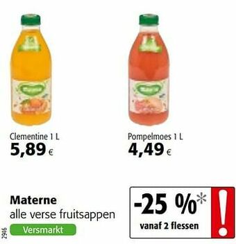 Colruyt Materne alle verse fruitsappen aanbieding