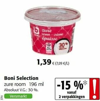 Colruyt Boni selection zure room aanbieding