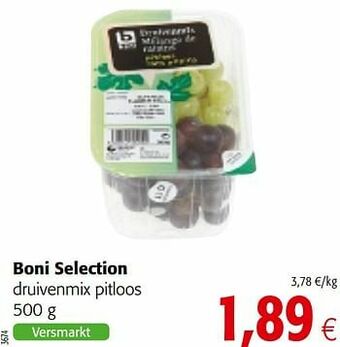 Colruyt Boni selection druivenmix pitloos aanbieding