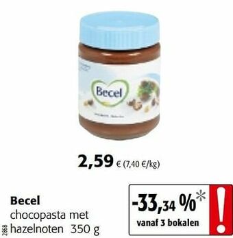 Colruyt Becel chocopasta met hazelnoten aanbieding