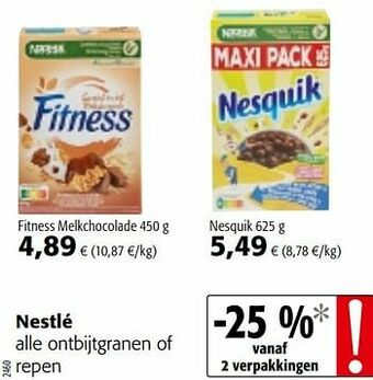 Colruyt Nestlé alle ontbijtgranen of repen aanbieding