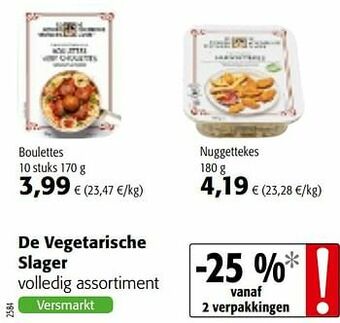 Colruyt De vegetarische slager volledig assortiment aanbieding