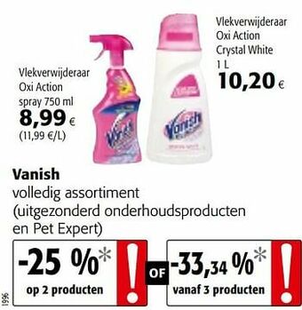 Colruyt Vanish volledig assortiment aanbieding
