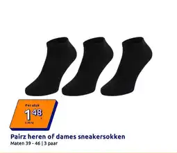 Action Pietz heren of dames sneakersokken aanbieding