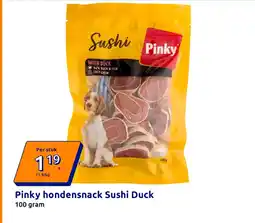 Action Pinky hondensnack Sushi Duck 100 aanbieding