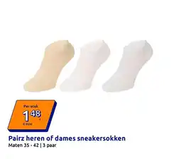 Action Pairz heren of dames sneakersokken aanbieding