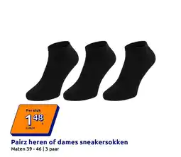 Action Pairz heren of dames sneakersokken aanbieding