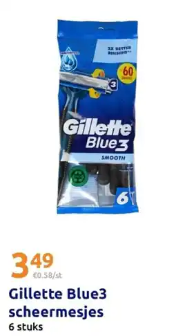 Action Gillette blue3 scheermesjes aanbieding