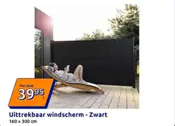 Action Uittrekbaar windscherm zwart aanbieding