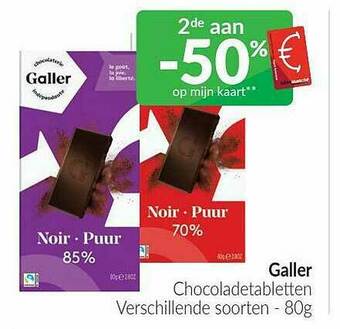 Intermarché Galler Chocoladetabletten aanbieding