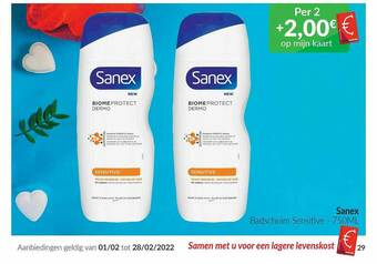 Intermarché Sanex Badschuim Sensitive aanbieding