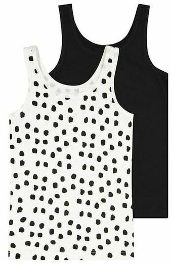 HEMA HEMA Kinderhemden Katoen/stretch Stip - 2 Stuks Zwart/wit (zwart/wit) aanbieding