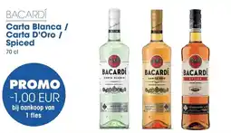 Prik en Tik Bacardí Carta Blanca / Carta D'Oro / Spiced aanbieding