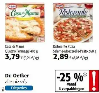 Colruyt Dr. oetker alle pizza’s aanbieding