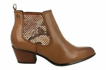 Berca Shoes Tamaris Enkellaars Dames Trend Snake/western - Cognac aanbieding