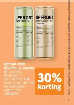Albert Heijn Upfront eiwit ijskoffie of matcha aanbieding