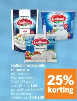 Albert Heijn Galbani mozzarella of burrata aanbieding