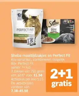 Albert Heijn Sheba maaltijdzakjes en perfect fit aanbieding