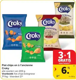 Carrefour Flat chips en à l'ancienne Croky aanbieding