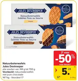 Carrefour Natuurboterwafels Jules Destrooper aanbieding