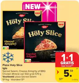 Carrefour Pizza Holy Slice Iglo aanbieding