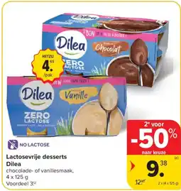 Carrefour Lactosevrije desserts Dilea aanbieding