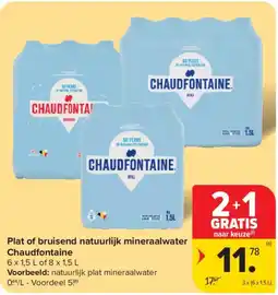 Carrefour Plat of bruisend natuurlijk mineraalwater Chaudfontaine aanbieding