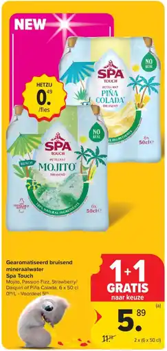 Carrefour Gearomatiseerd bruisend mineraalwater Spa Touch aanbieding