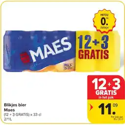 Carrefour Blikjes bier Maes aanbieding