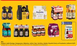Carrefour Bier Kasteel, Leffe Prestige, Hoegaarden, Waterloo, LeFort, Ypra, Val-Dieu, Vedett, Chouffe Cherry of Framboise, Liefmans aanbieding