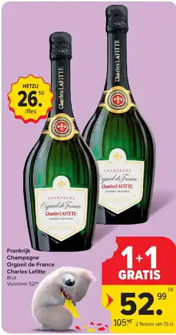 Carrefour Frankrijk Champagne Orgueil de France Charles Lafitte aanbieding