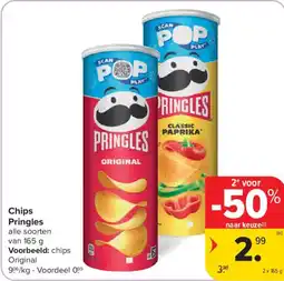 Carrefour Chips Pringles aanbieding