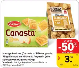 Carrefour Hartige koekjes, Delacre en Michel & Augustin aanbieding