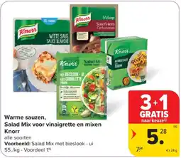 Carrefour Warme sauzen, Salad Mix voor vinaigrette en mixen Knorr aanbieding