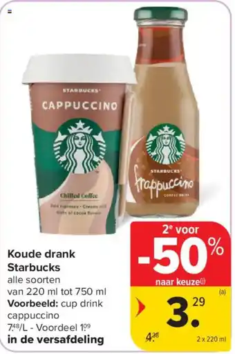 Carrefour Koude drank Starbucks aanbieding